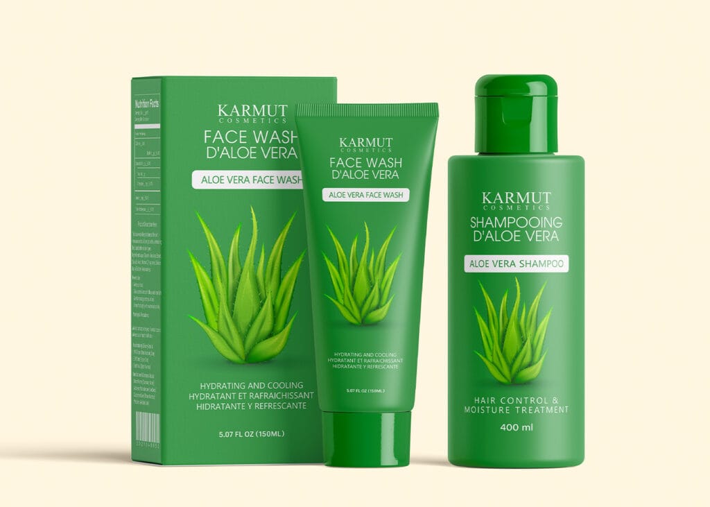 aloe vera face wash label design