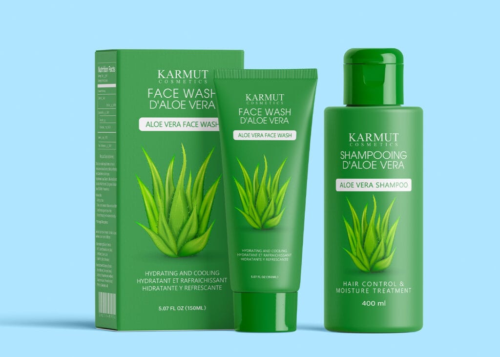 aloe vera face wash label design