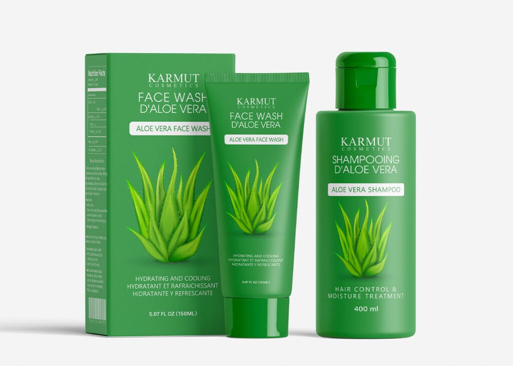 aloe vera face wash label design