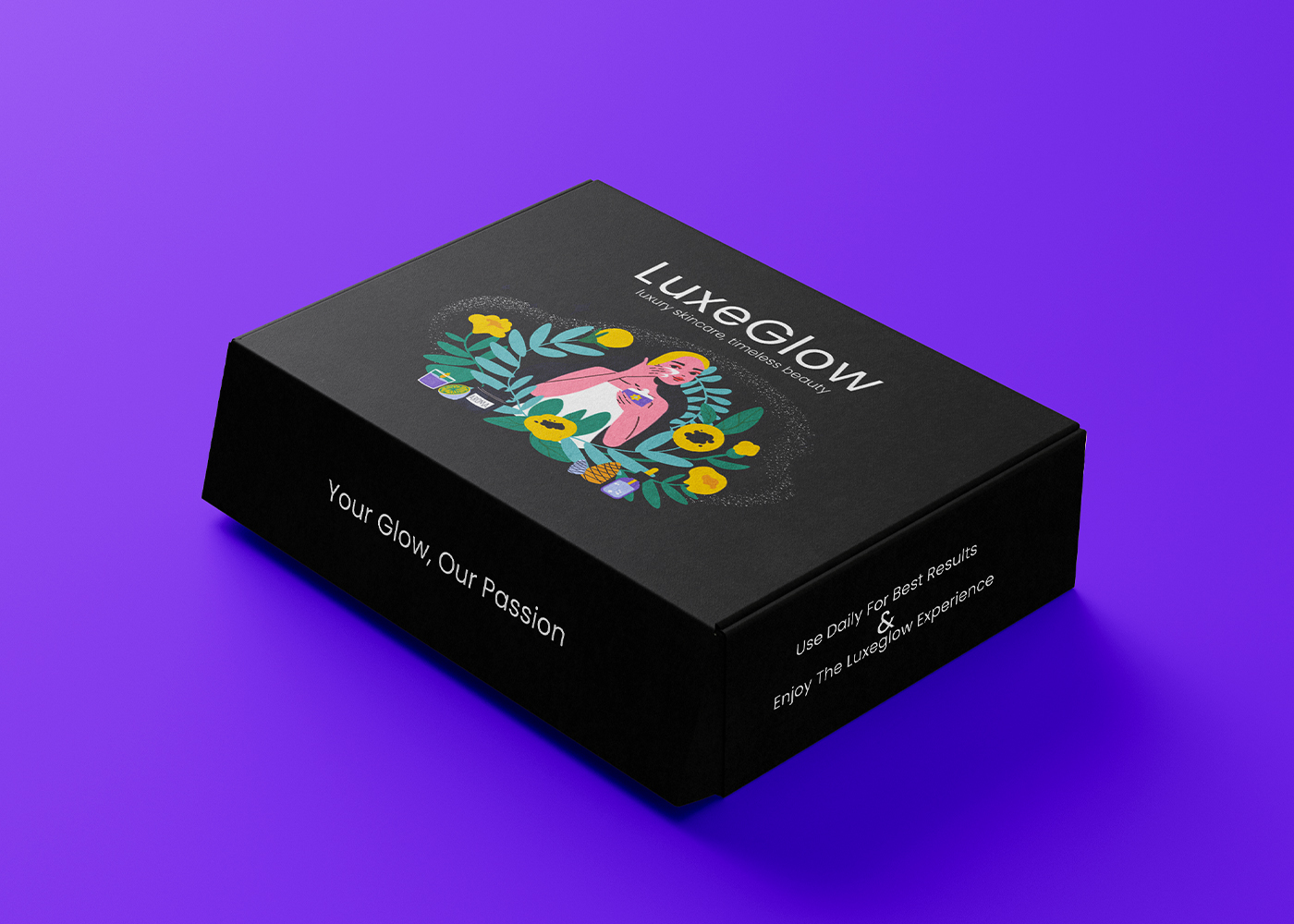 LuxeGlow Skincare Mailer Box Design