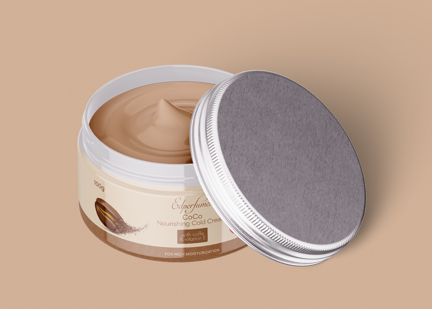 Cold Cream Label Design for skincare product