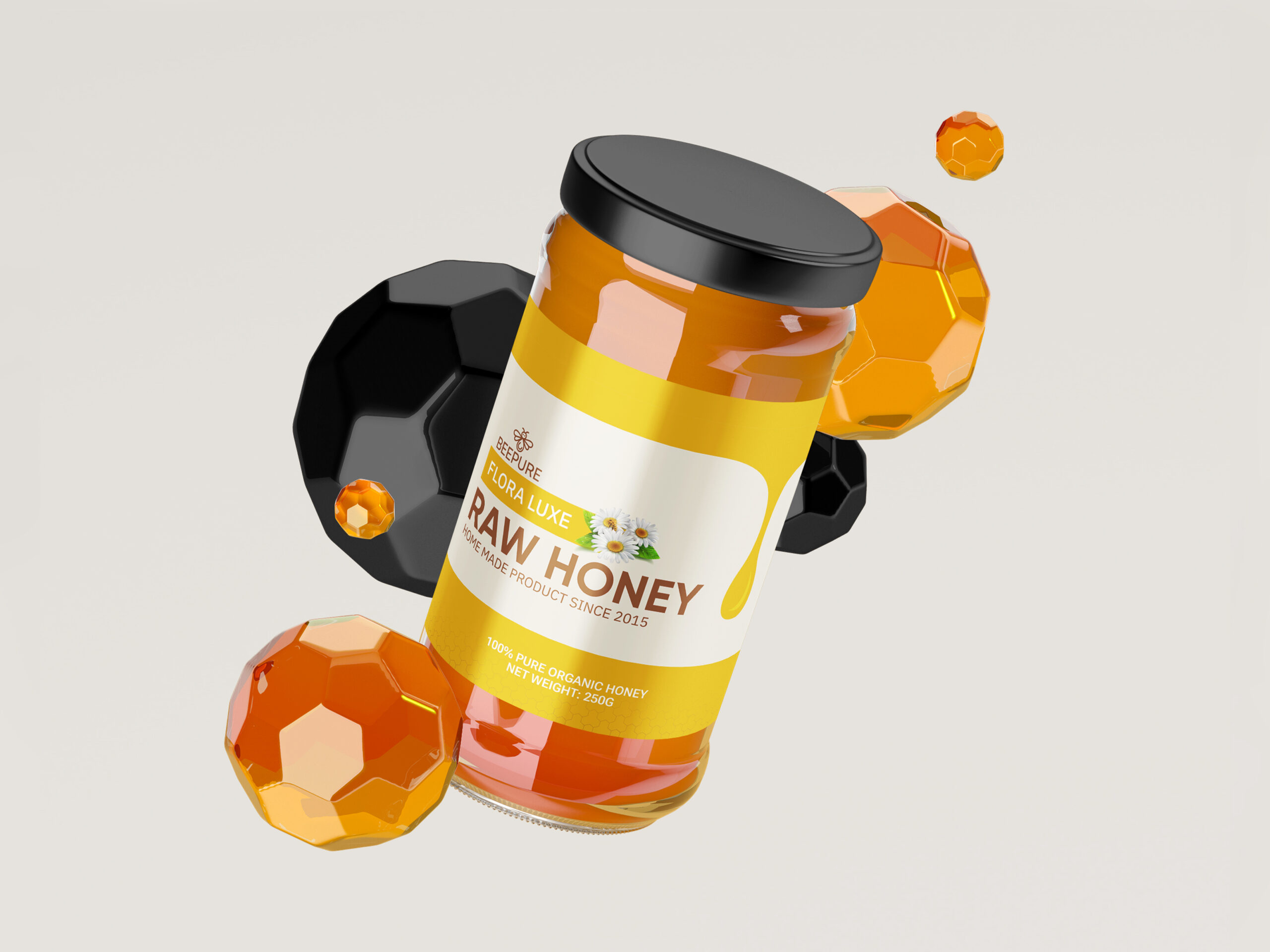 Flora Luxe Raw Honey Label Design