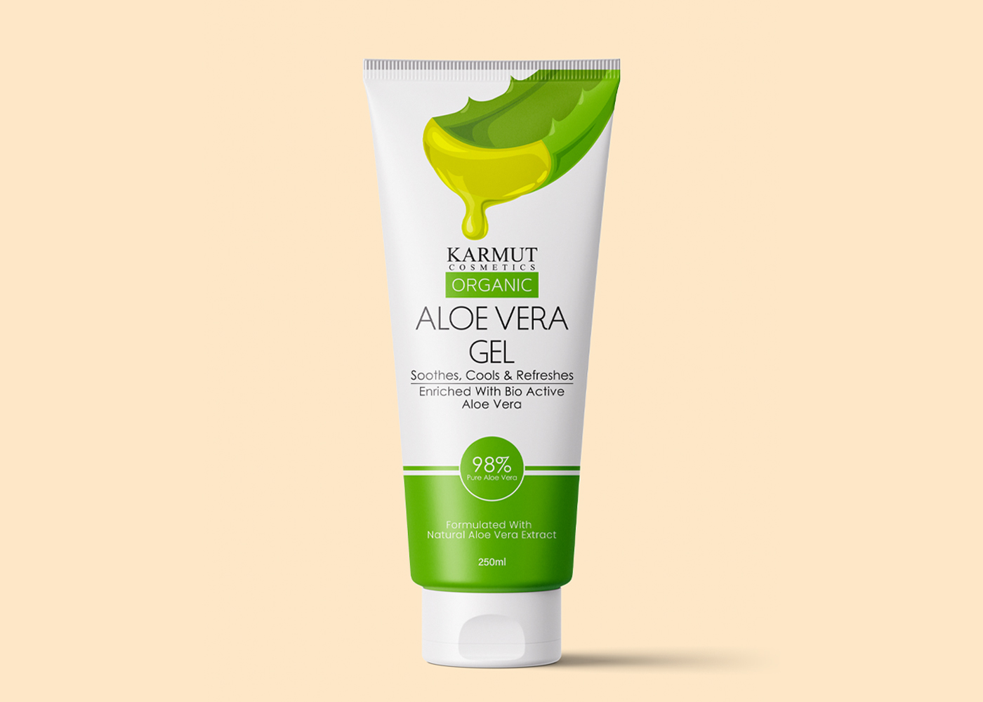 Modern Organic Aloe Vera Gel Tube Label Design