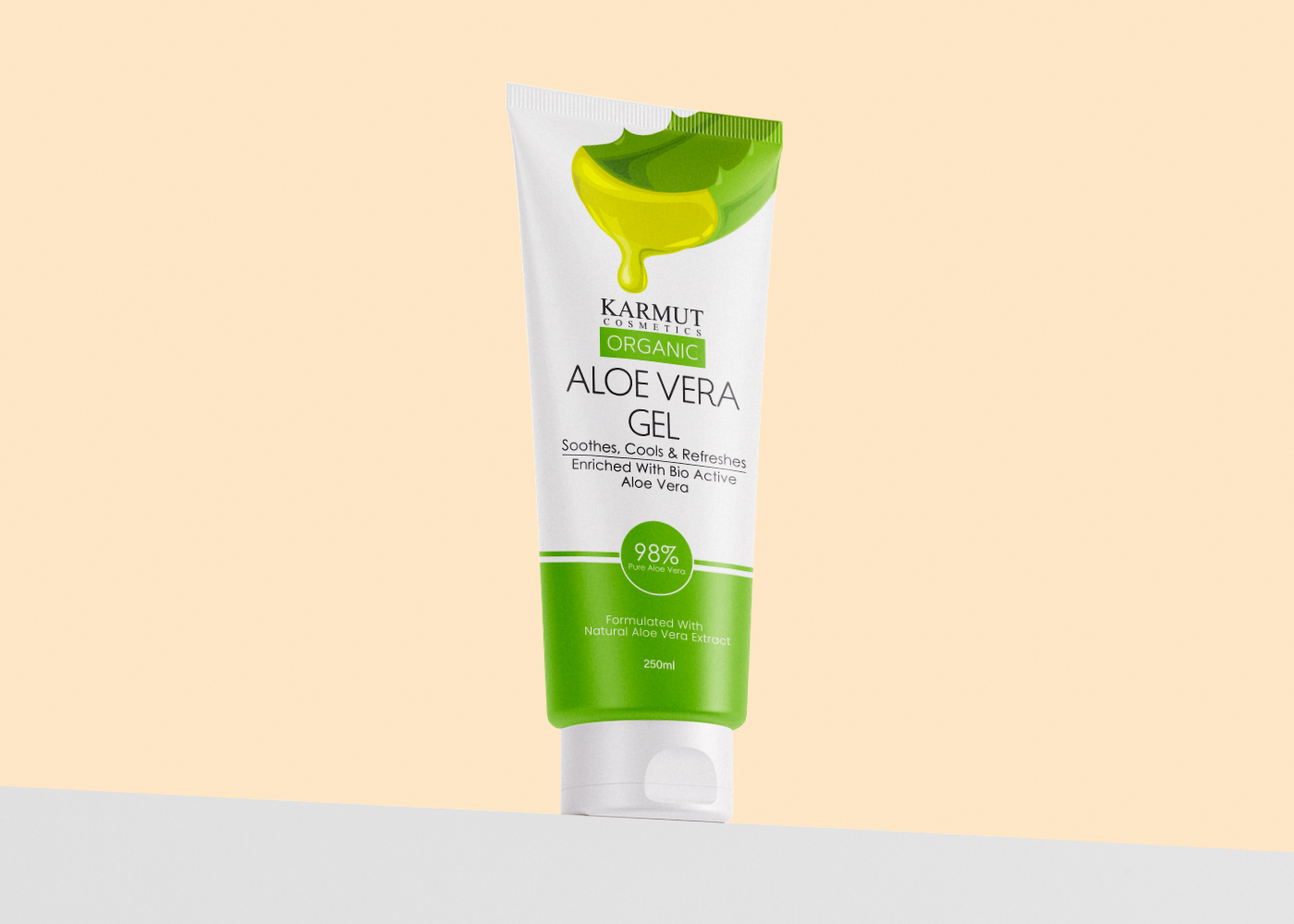 Modern Organic Aloe Vera Gel Tube Label Design