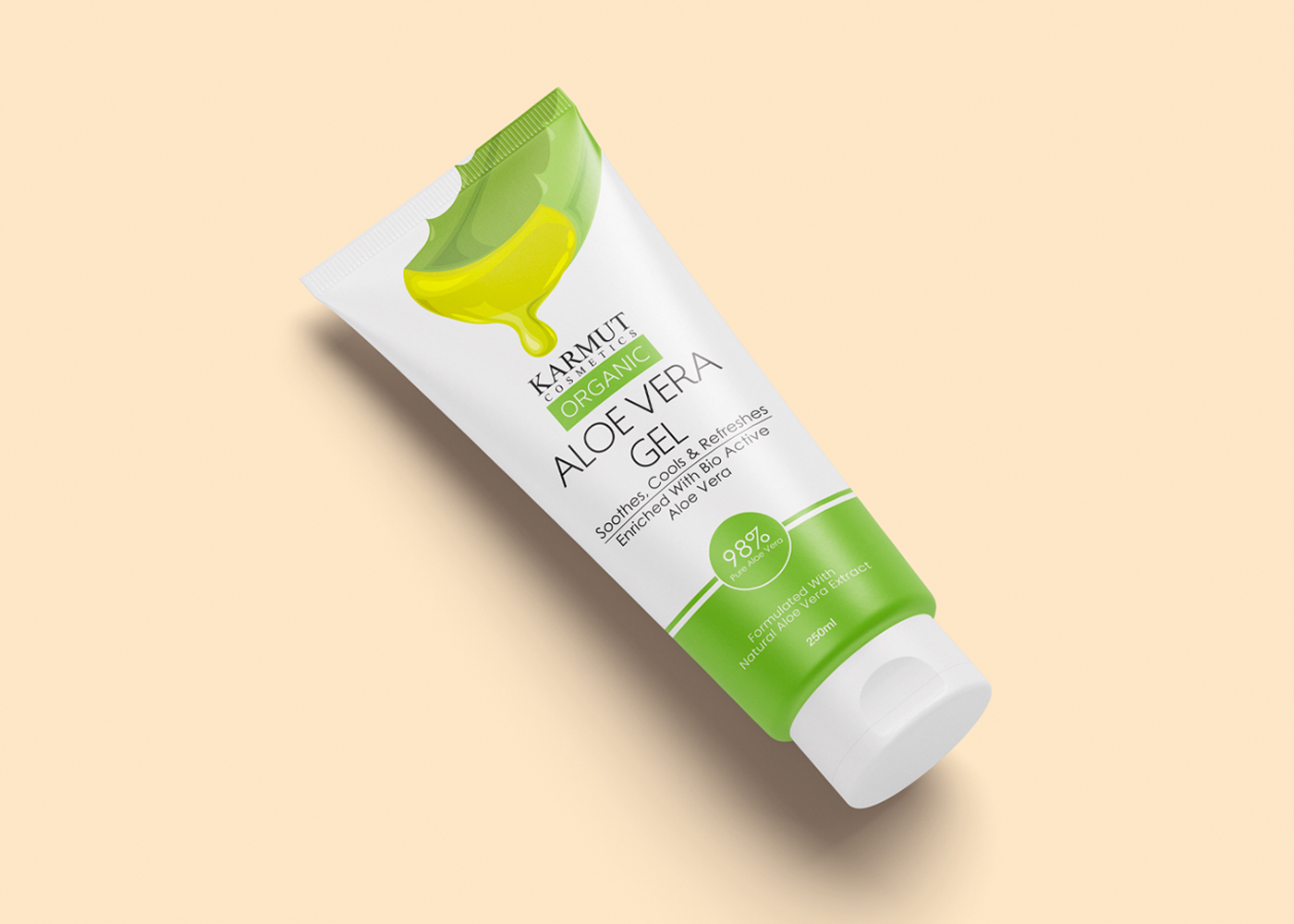 Modern Organic Aloe Vera Gel Tube Label Design