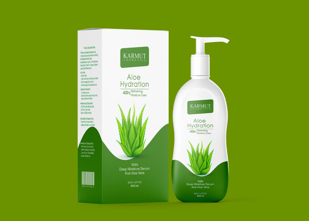 aloe vera lotion label design