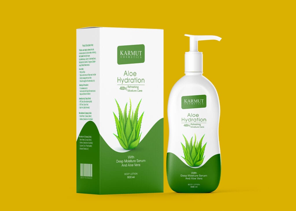 aloe vera lotion label design