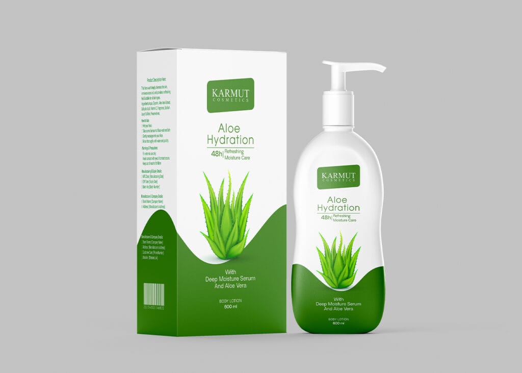 aloe vera lotion label design