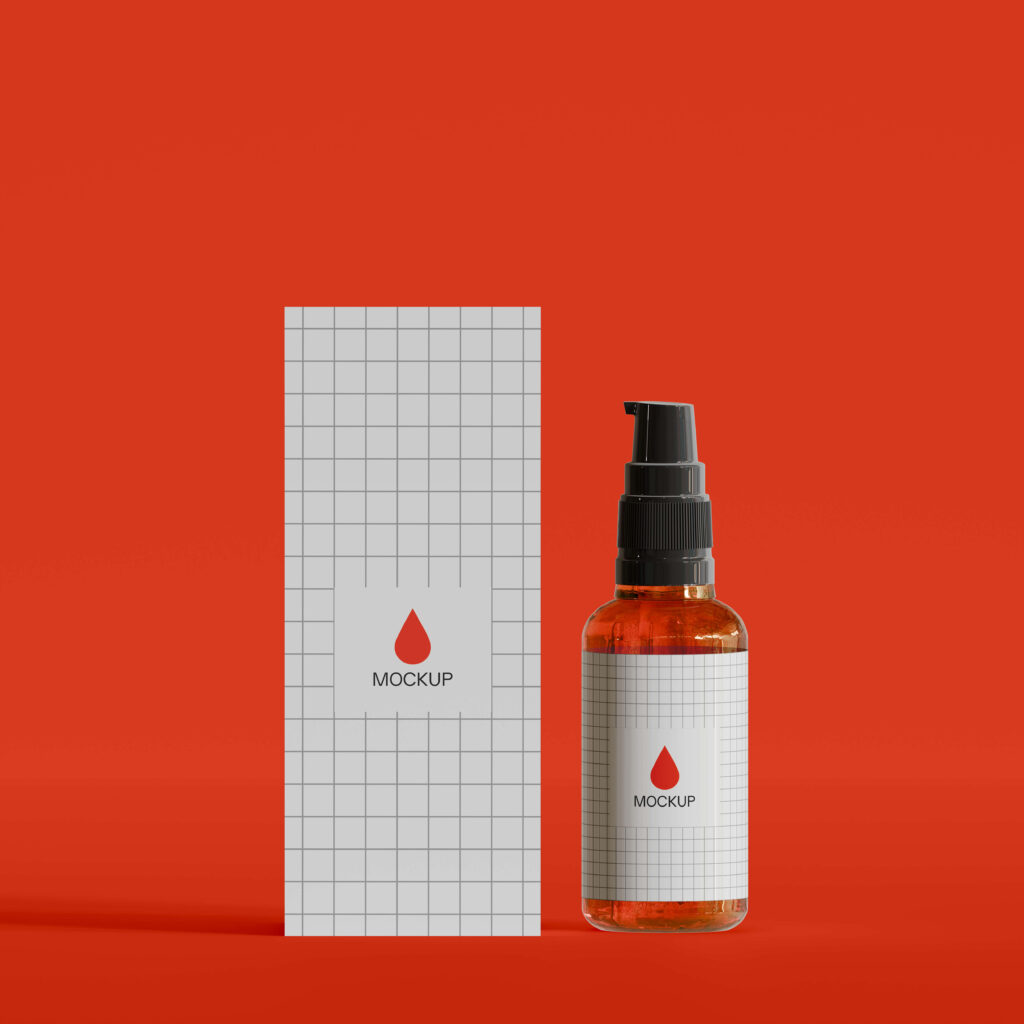 Amber Pump Bottle Mockup