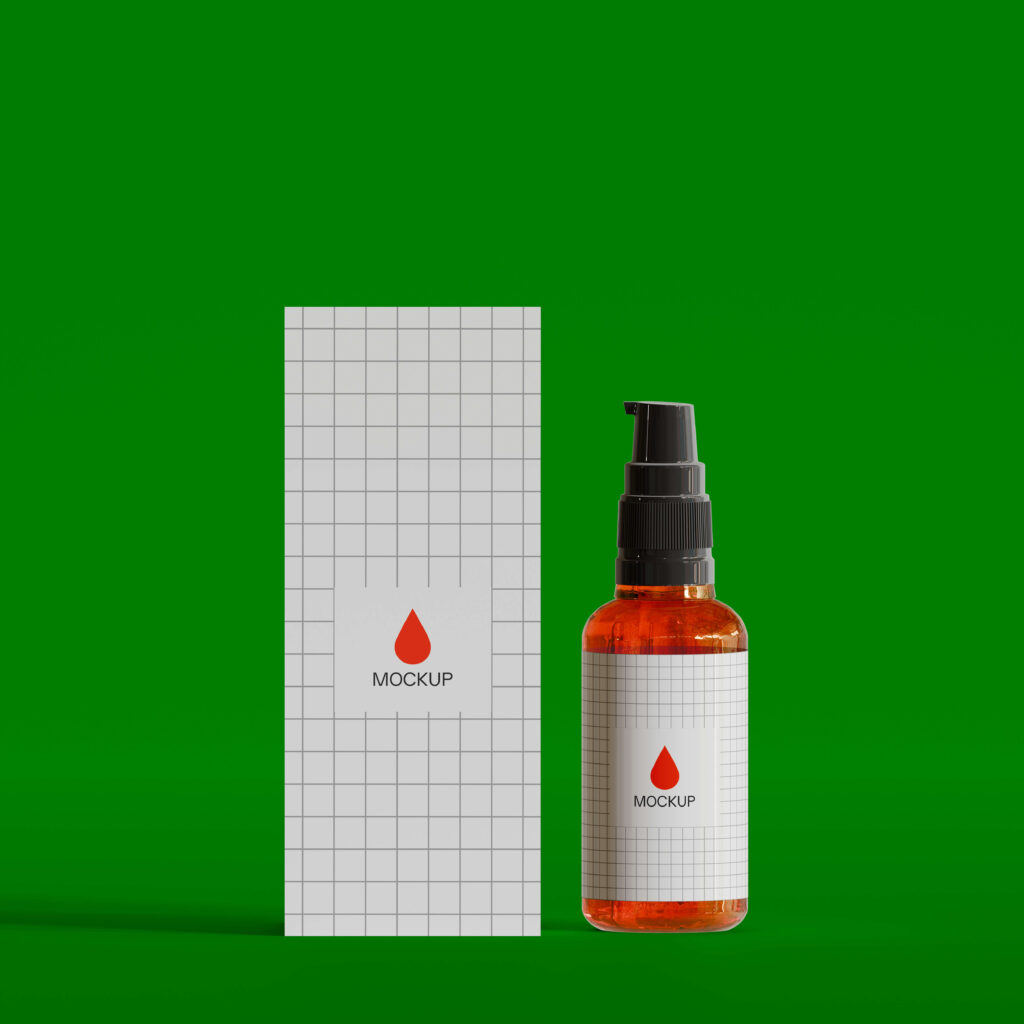 Amber Pump Bottle Mockup