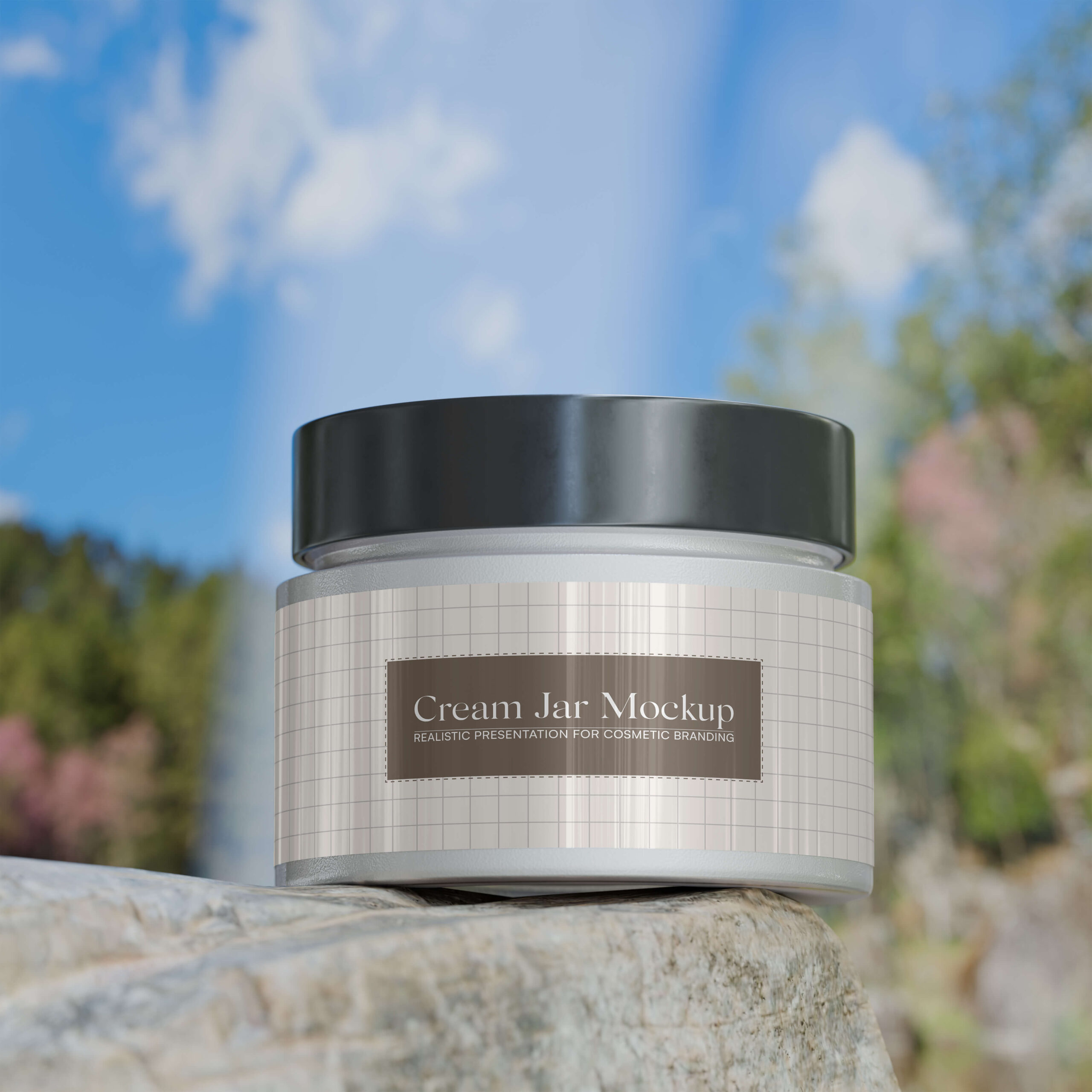 cream jar mockup free download