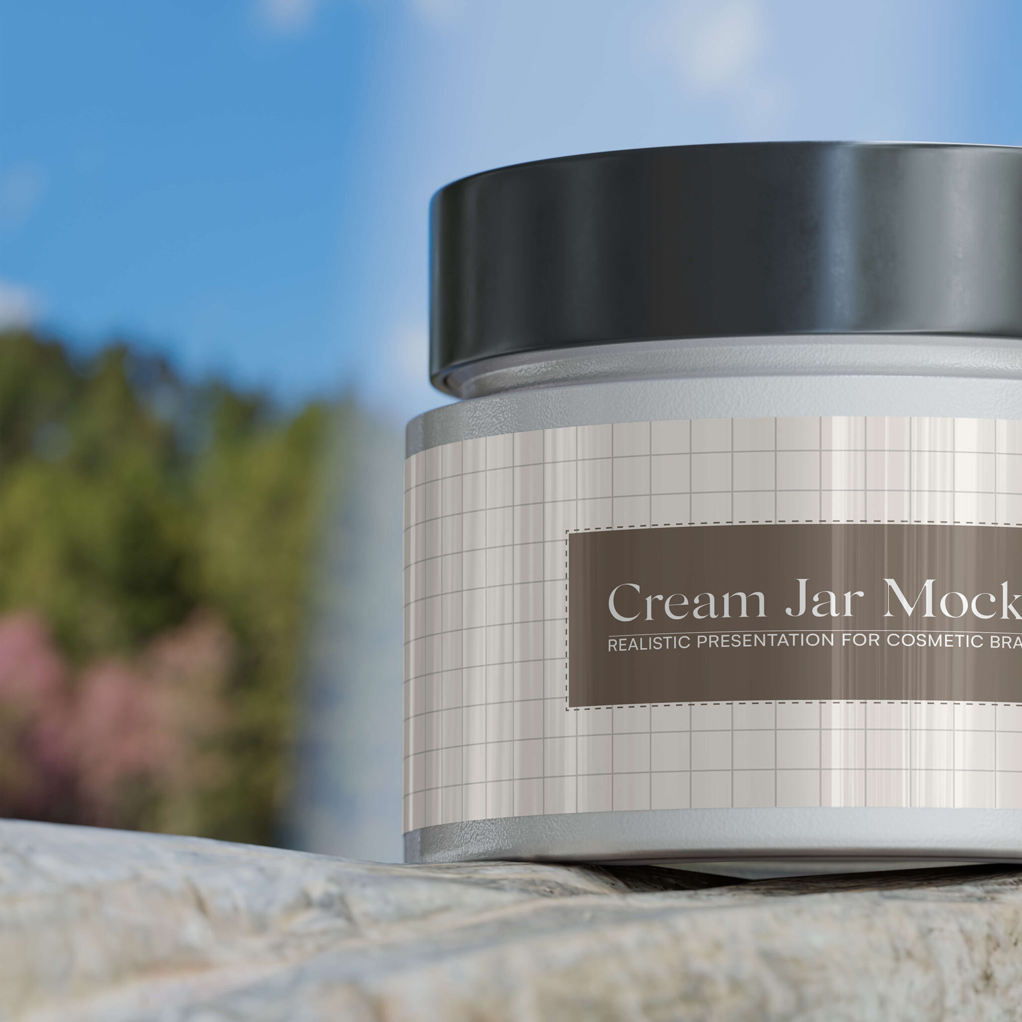 cream jar mockup free download