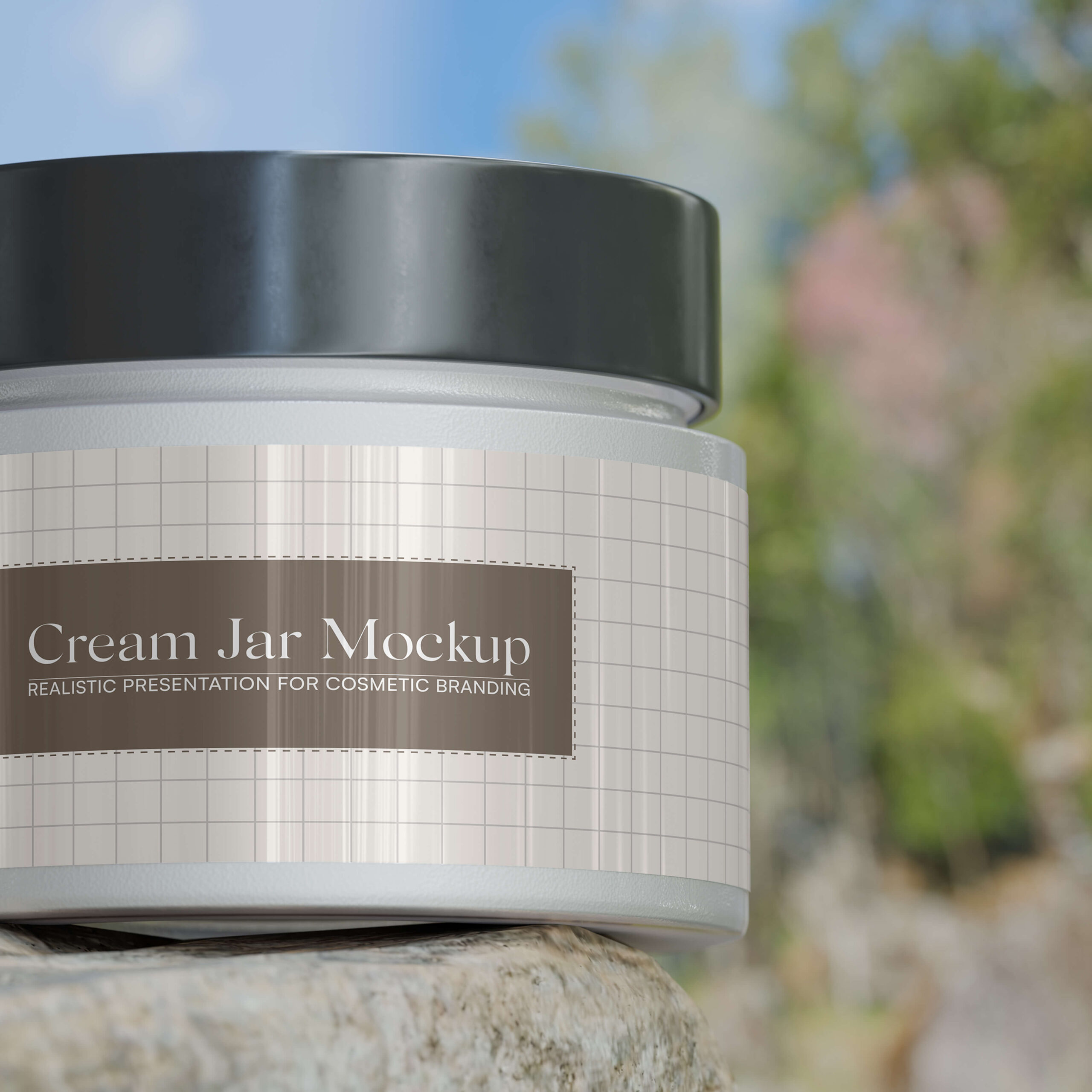 cream jar mockup free download