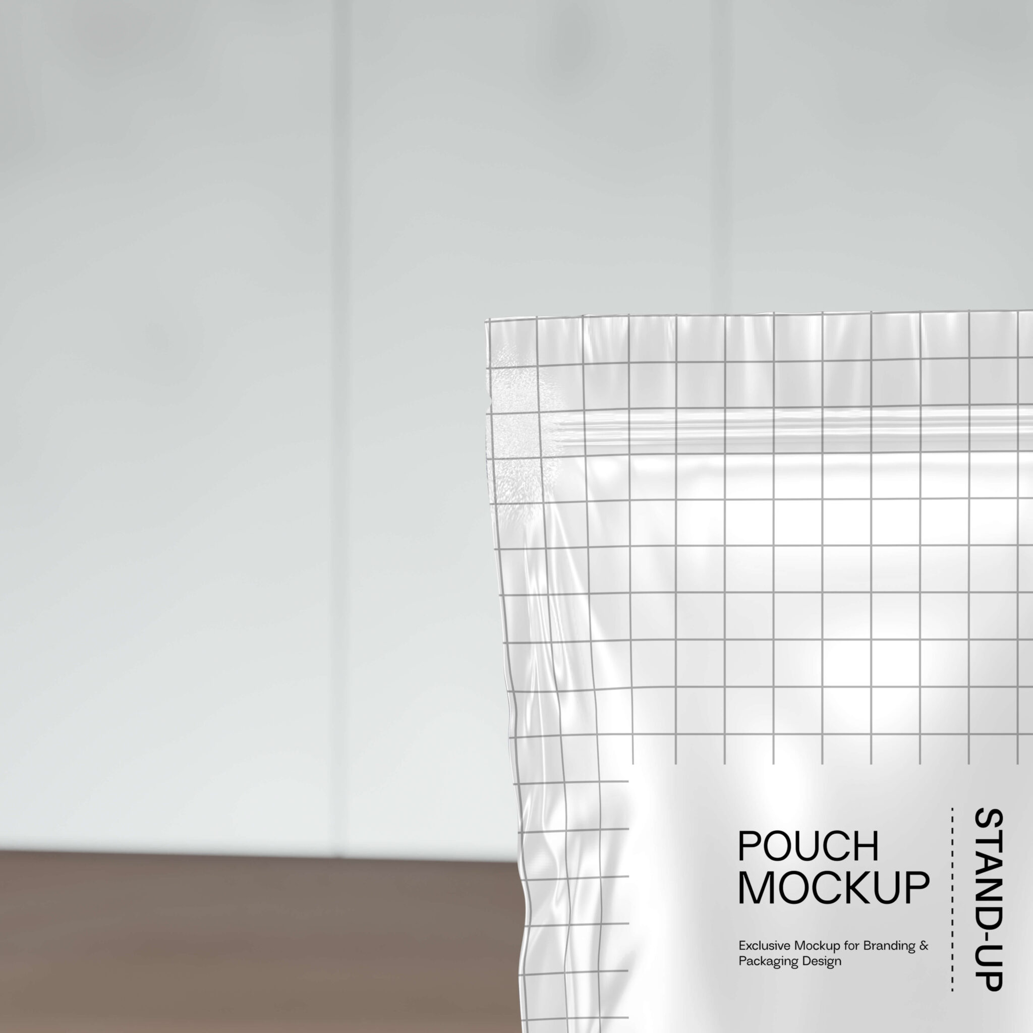 realistic white stand up pouch mockup