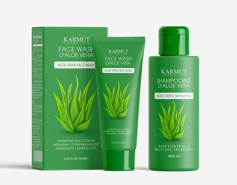 aloe vera face wash label design