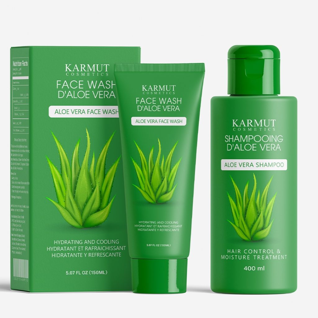 aloe vera face wash label design