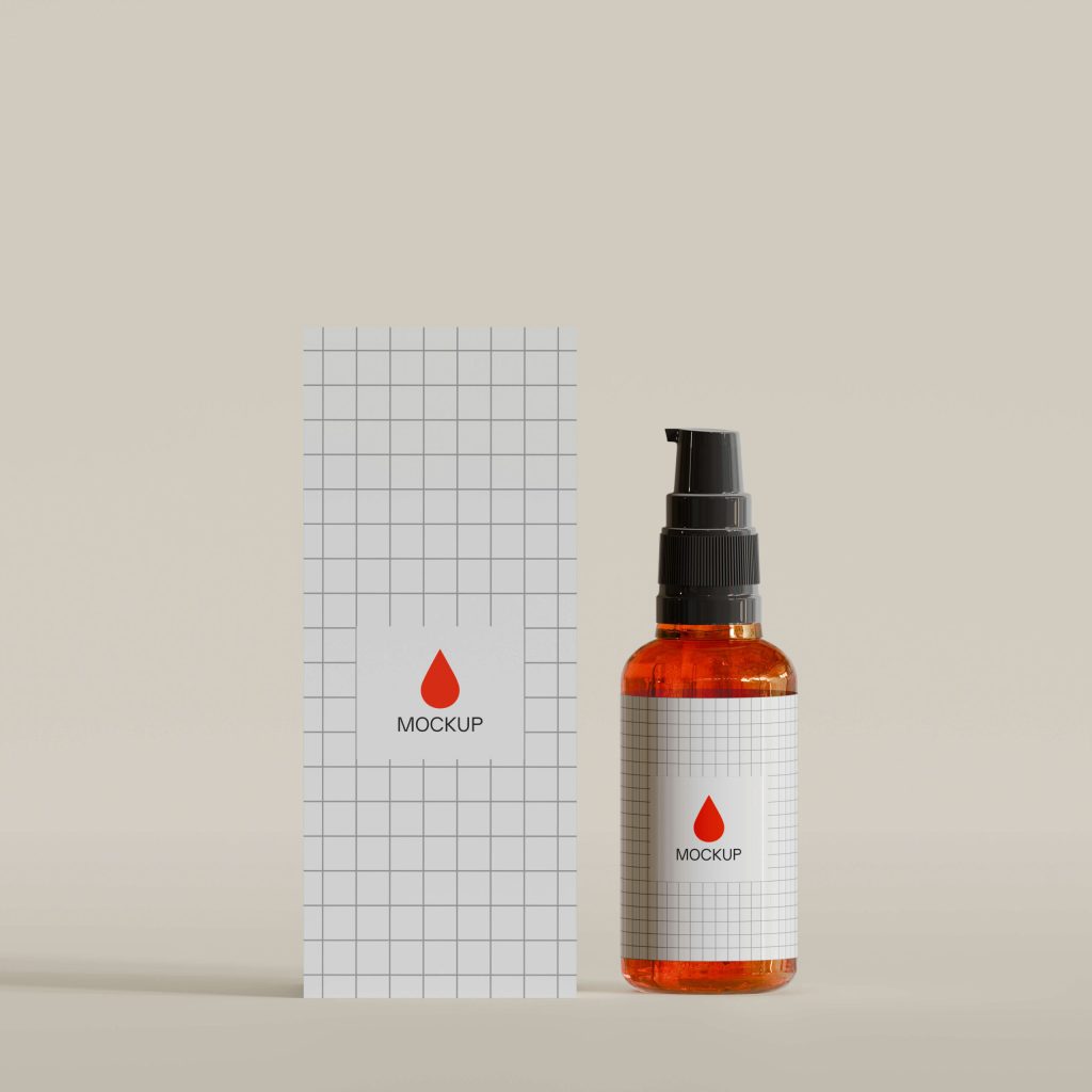 Amber Pump Bottle Mockup