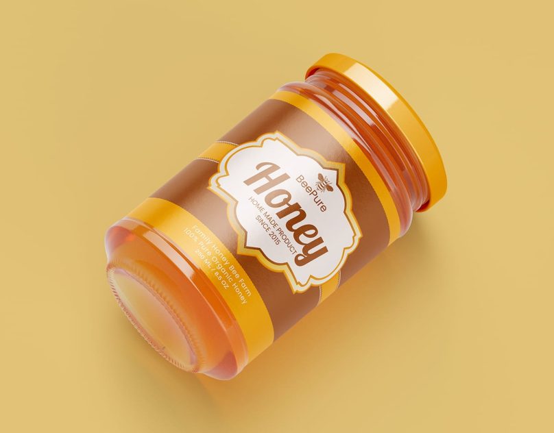 BeePure Organic Honey Jar Label Design (1)