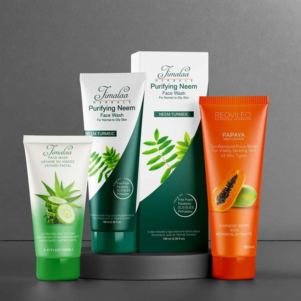 Elegant and refreshing face wash packaging