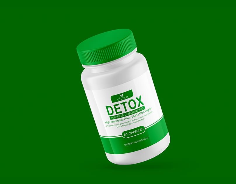 Modern Detox Supplement Bottle Label Design01