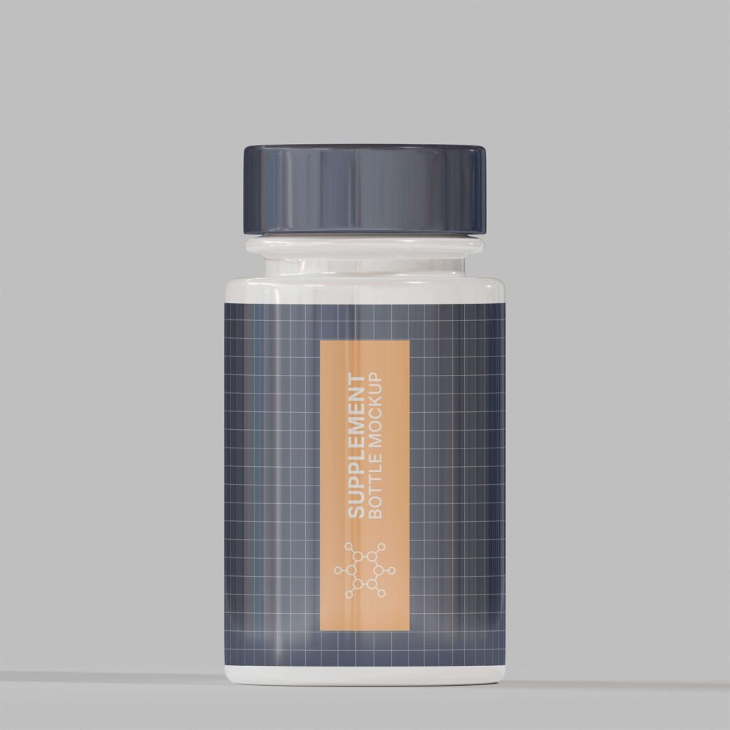 Modern Supplement Bottle Mockup for Real Preview