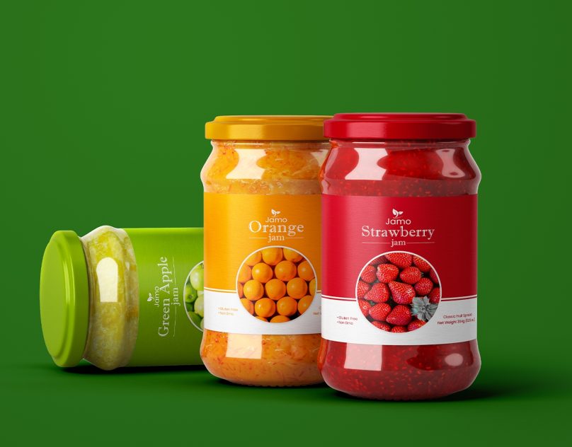 Premium Fruit Jam Jar Label Design