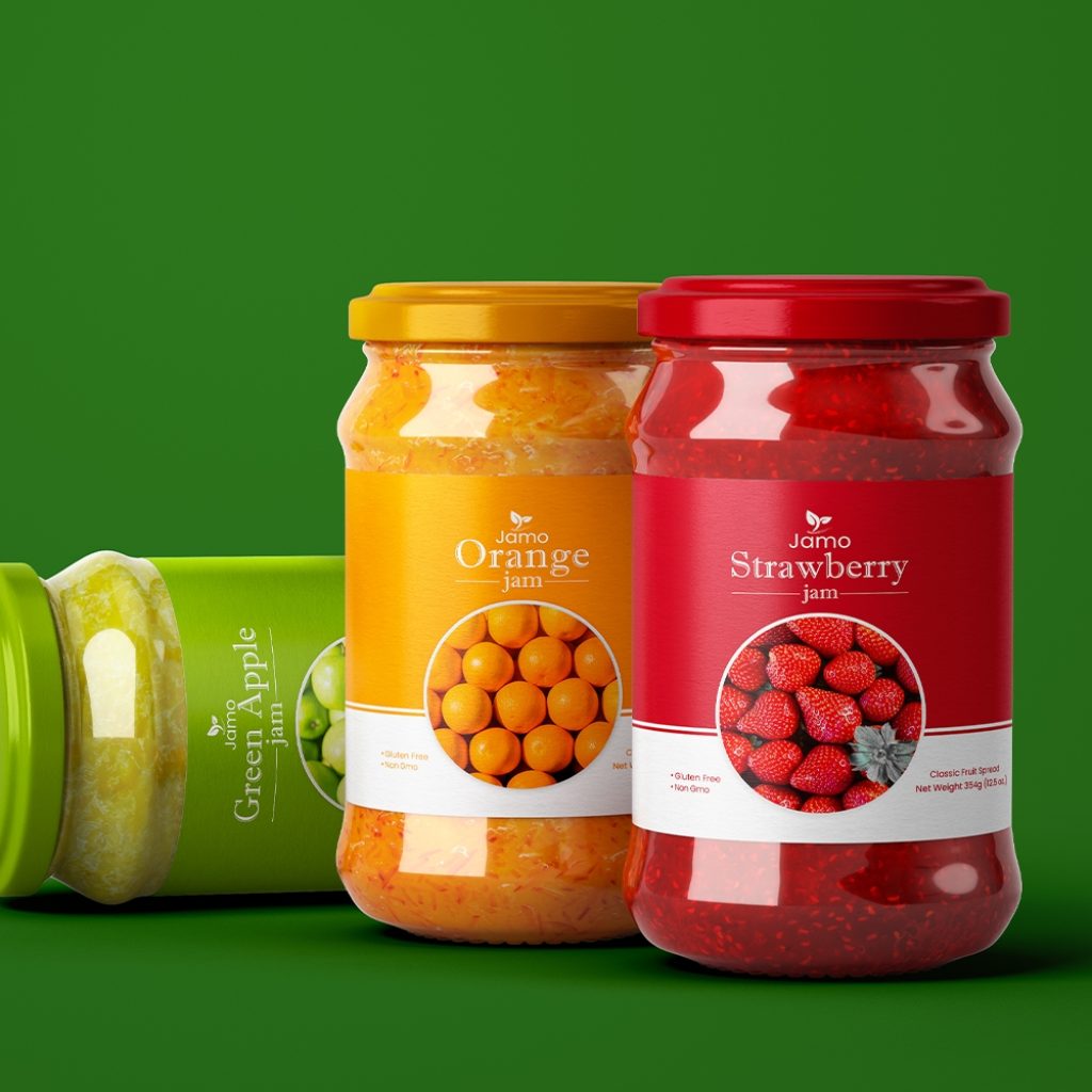 Premium Fruit Jam Jar Label Design
