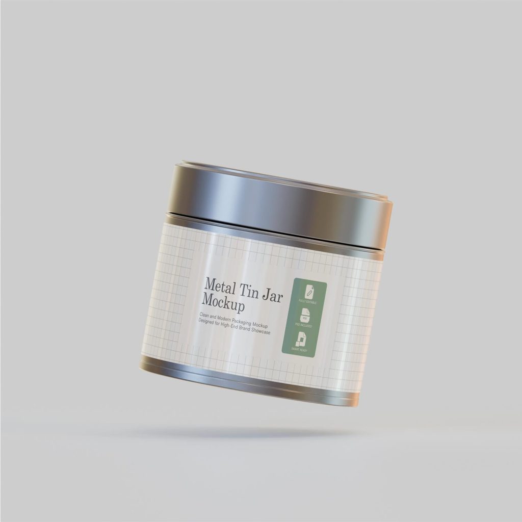 Premium Metal Tin Jar Mockup
