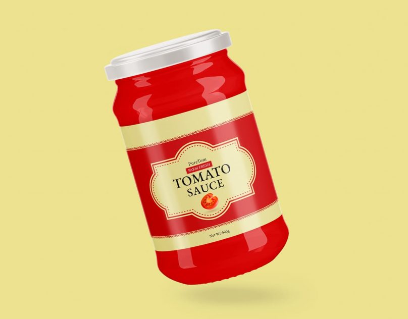 PureTom Tomato Sauce Label Design