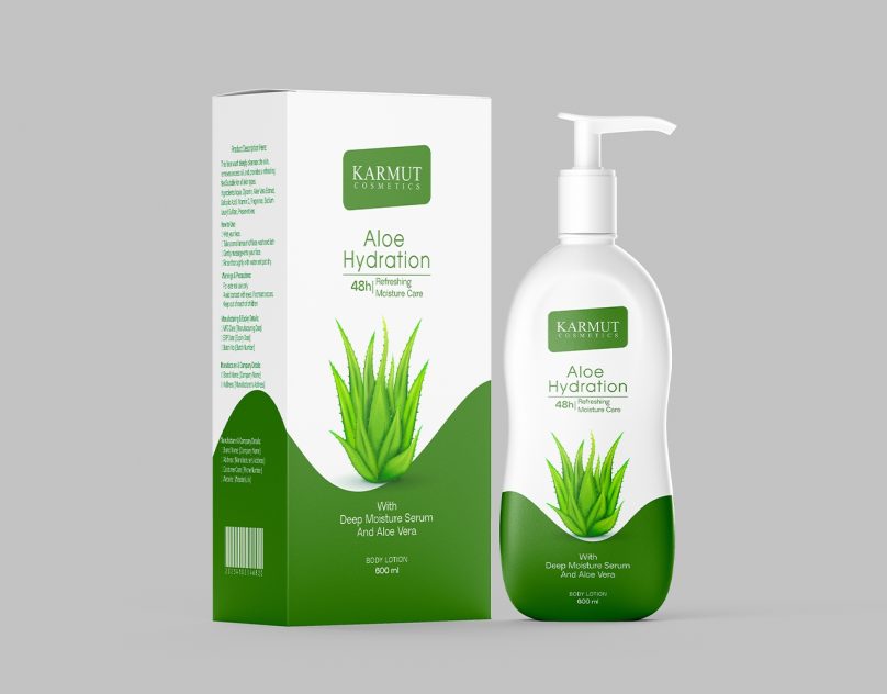 aloe vera lotion label design