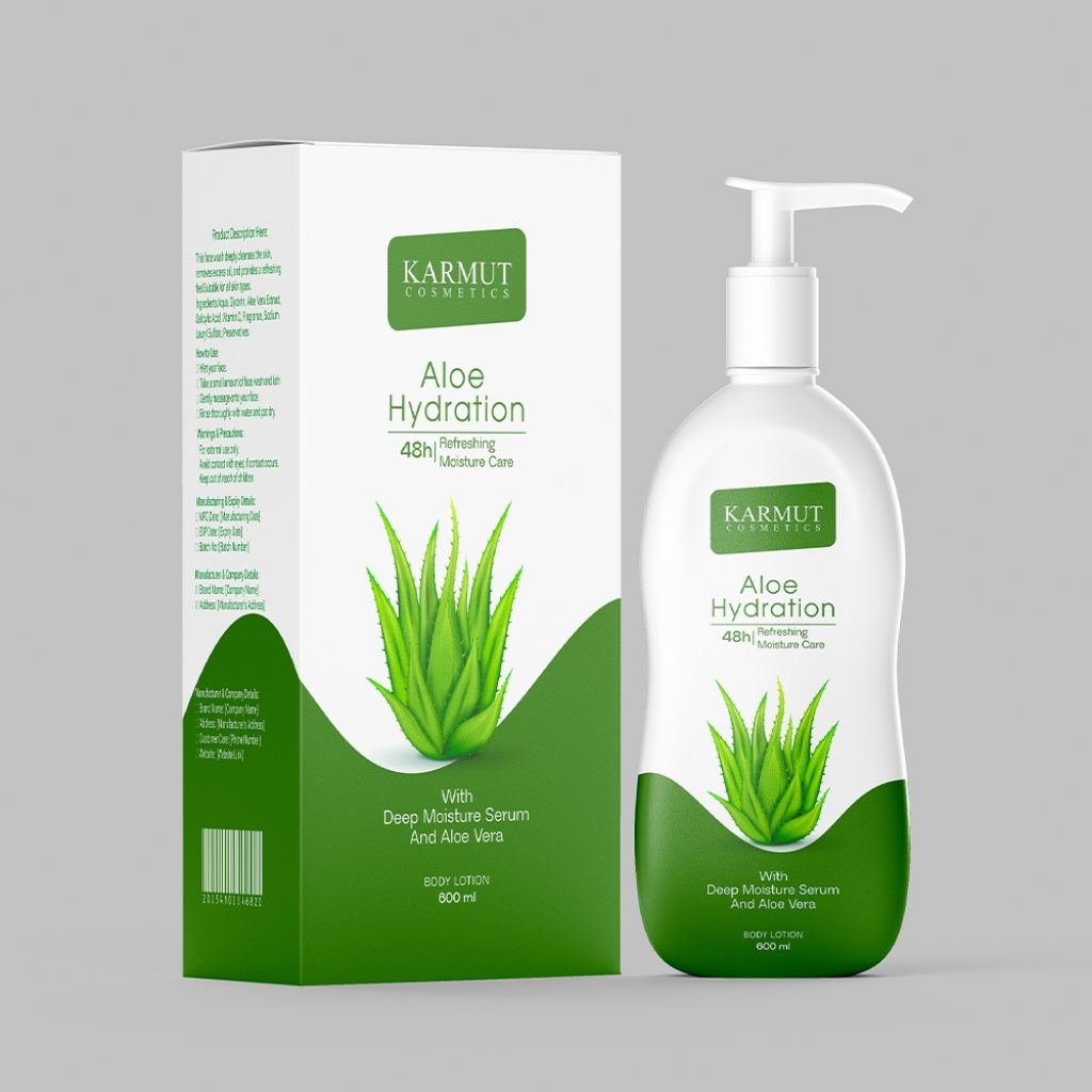 aloe vera lotion label design